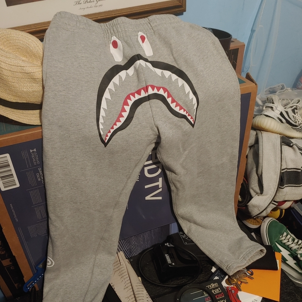 Bape Bathing Ape Shark Joggers Size LARGE